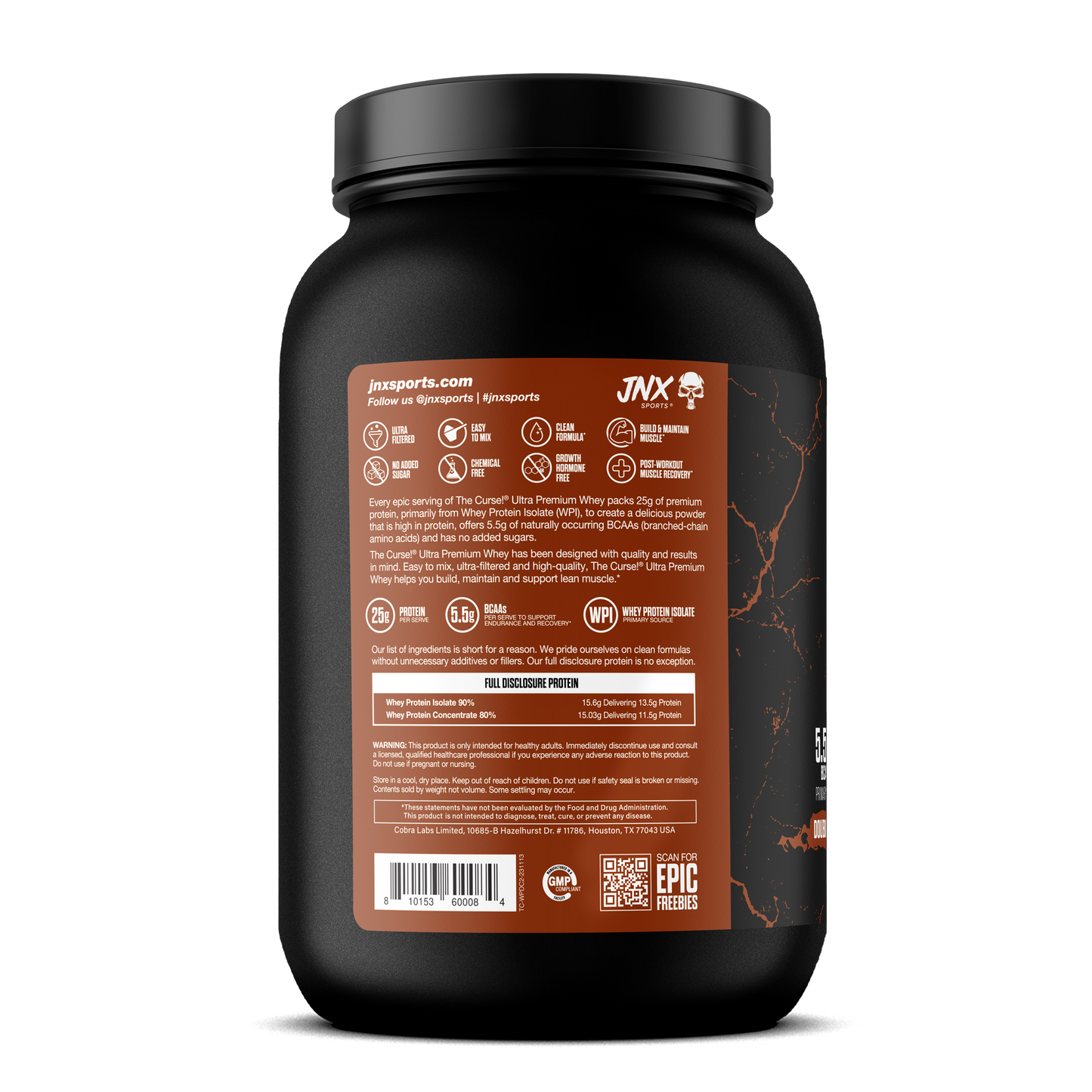 JNX The Curse! Ultra Premium Whey (Primarily ISOLATE) 2lbs