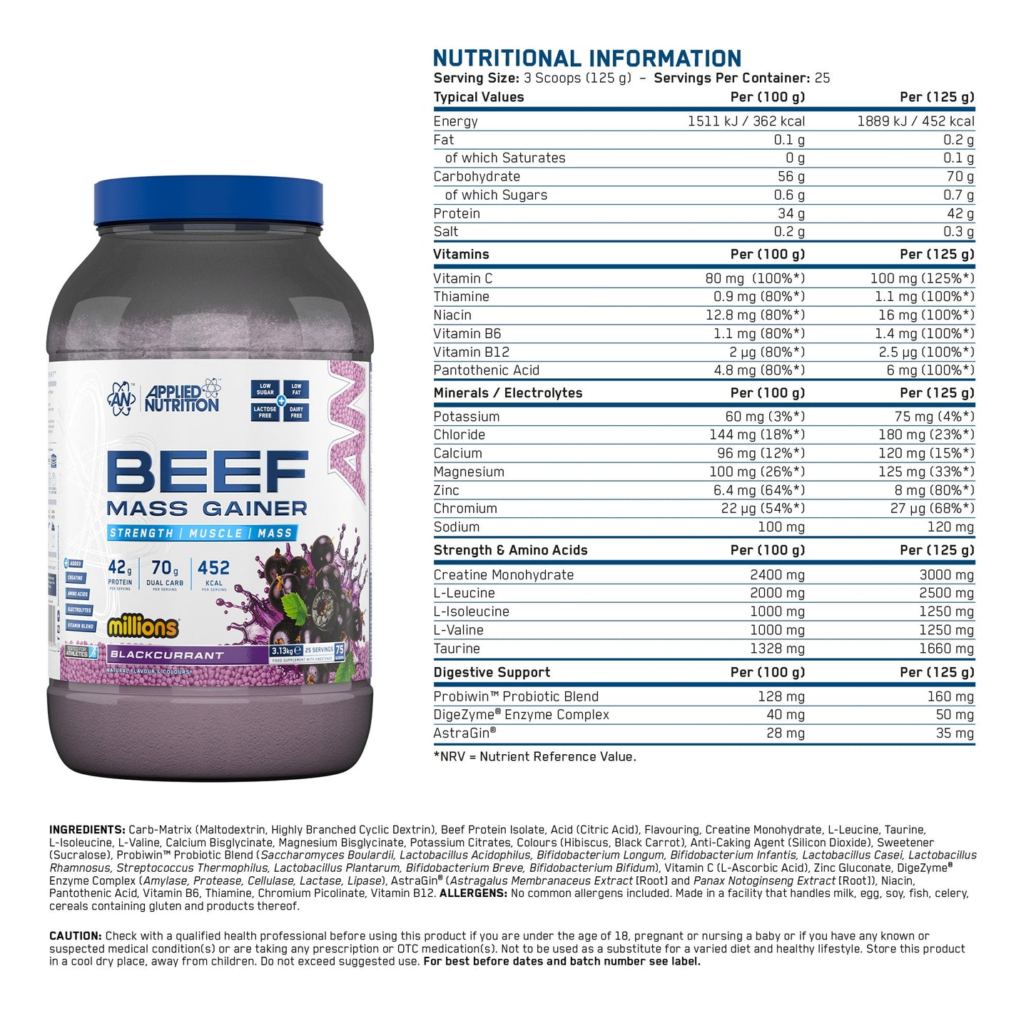 Beef Mass Gainer 3.13Kg (25 Servings)